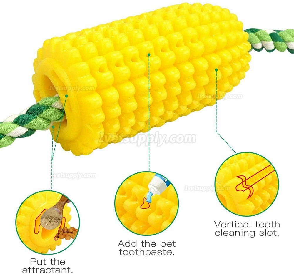 Dog Chew Toys Pets Toothbrush Toys Corn Teething Cleaning Dental Rope Toys